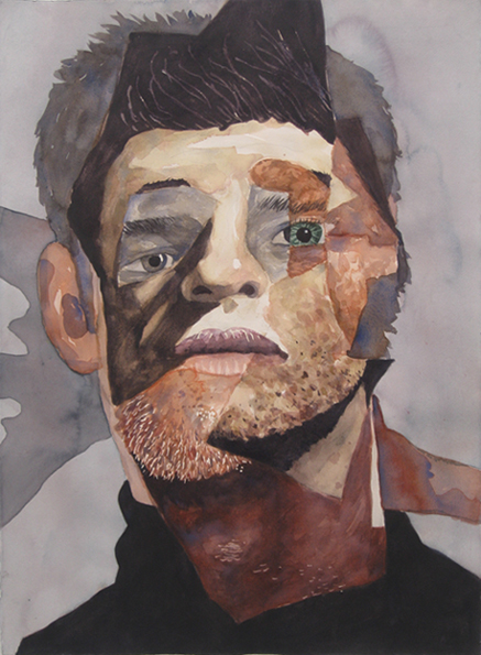 David Lock, Misfit (Shadow), 2013, watercolor painting on arches paper, 25.5 x 33 in