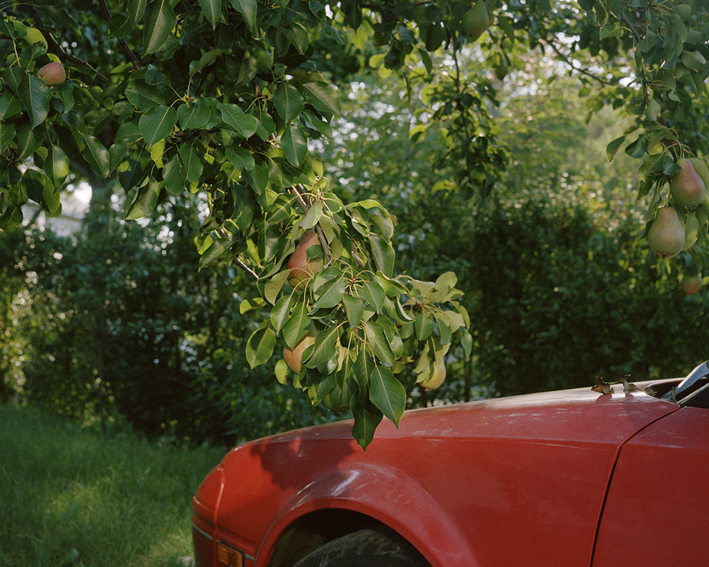 Pao Houa Her, Pears and Red Car, 2009, Archival Pigment Print, Courtesy of the artist.