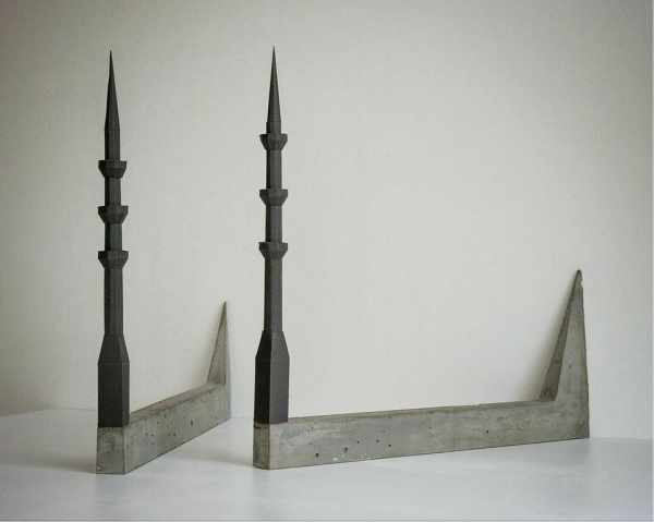 Susan Giles, Minarets, 2015, concrete and paper. Image courtesy of THE MISSION.