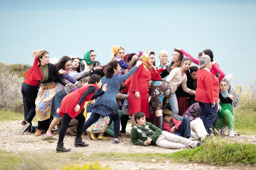 Marinella Senatore, THE SCHOOL OF NARRATIVE DANCE: LITTLE CHAOS #1, #2, #3, 2013. Fine Art Prints on Hahnemühle paper, framed, 160 x 300 cm. Courtesy Peres Projects, Berlin; MOTInternational, London & Brussels and the artist. Produced by Musei Civici and Comune of Cagliari, (I)