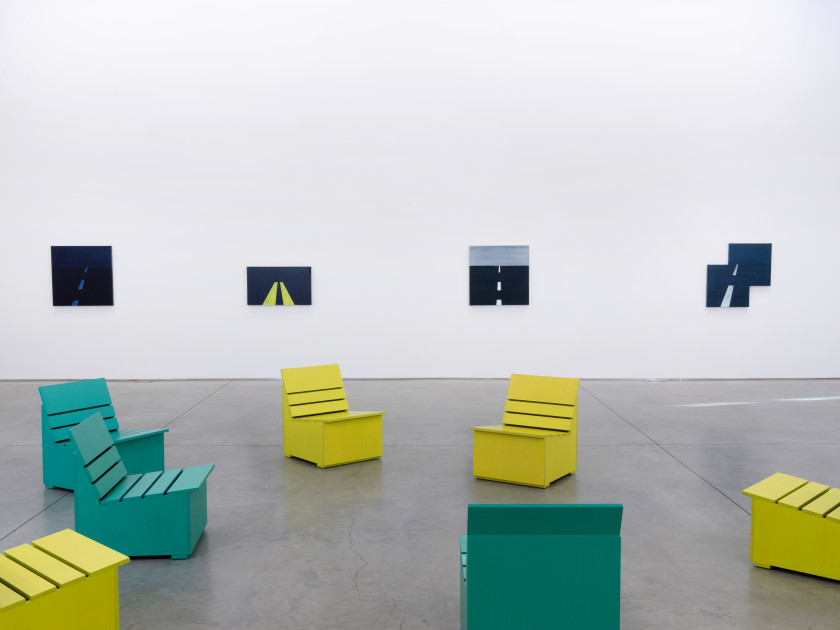 Mary Heilmann, Installation view at 303 Gallery, New York, November 5—December 19, 2015.  Courtesy 303 Gallery, New York.