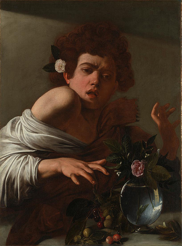 Boy bitten by a Lizard, about 1594–5, Michelangelo Merisi da Caravaggio. Oil on canvas. Painting, 66 x 49.5 cm. Courtesy of the National Gallery