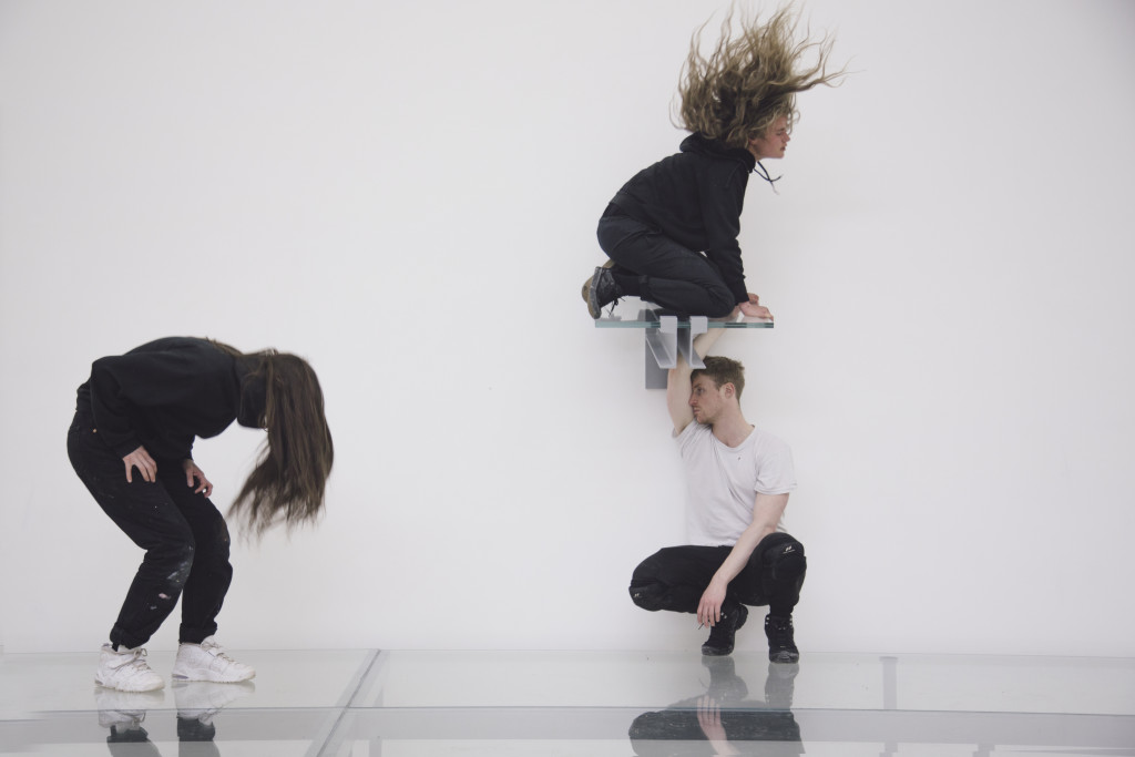 Eliza Douglas, Lea Welsch, and Billy Bultheel in Anne Imhof, Faust, 2017 German Pavilion, 57th International Art Exhibition – La Biennale di Venezia © Photography: Nadine Fraczkowski Courtesy: German Pavilion 2017, the artist