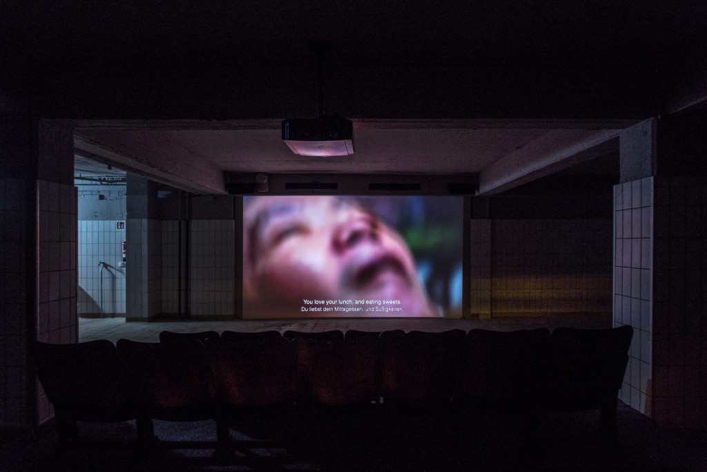 Véréna Paravel and Lucien Castaing-Taylor, Commensal, 2017. Video and film installation, installation view, Tofufabrik, Kassel, documenta 14. Photo: Mathias Völzke.