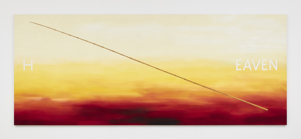 Ed Ruscha, Heaven , 1986, Oil on canvas, 59 x 145 1/2 inches, Photograph by Matthew Kroening, Courtesy of Almine Rech Gallery