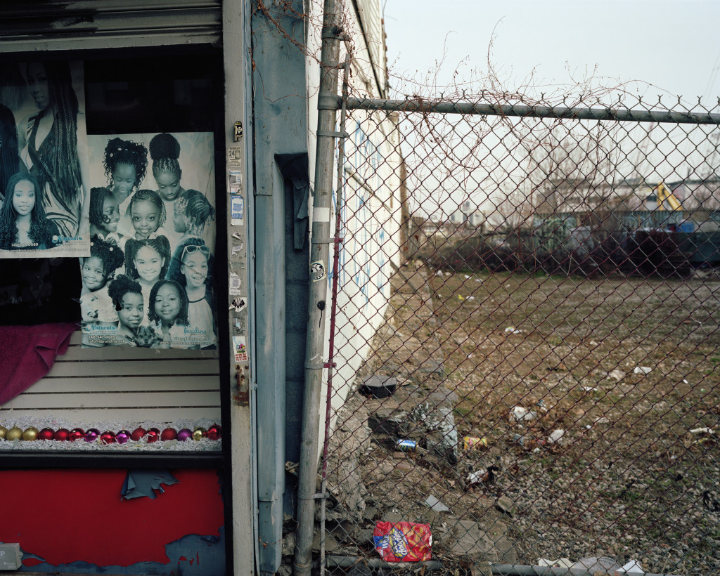 Dawoud Bey, Girls, Ornaments, and Vacant Lot, 2016. 40 x 48 inches, Archival pigment print on dibond. Courtesy of the artist, Stephen Daiter Gallery, and Rena Bransten Gallery from Harlem Redux.