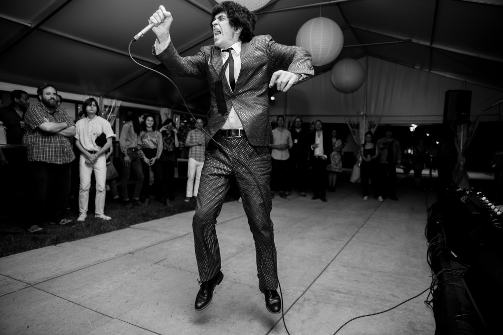 Ian F. Svenonius, performance at After-Party: Revolution Every Night, September 16, 2017, Smart Museum of Art. Photo by Jeremy Lawson Photography, Courtesy of the Smart Museum of Art.